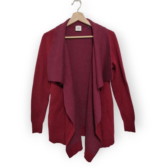 CAbi Sweaters - cabi two tone red open front cotton blend cardigan sweater size M